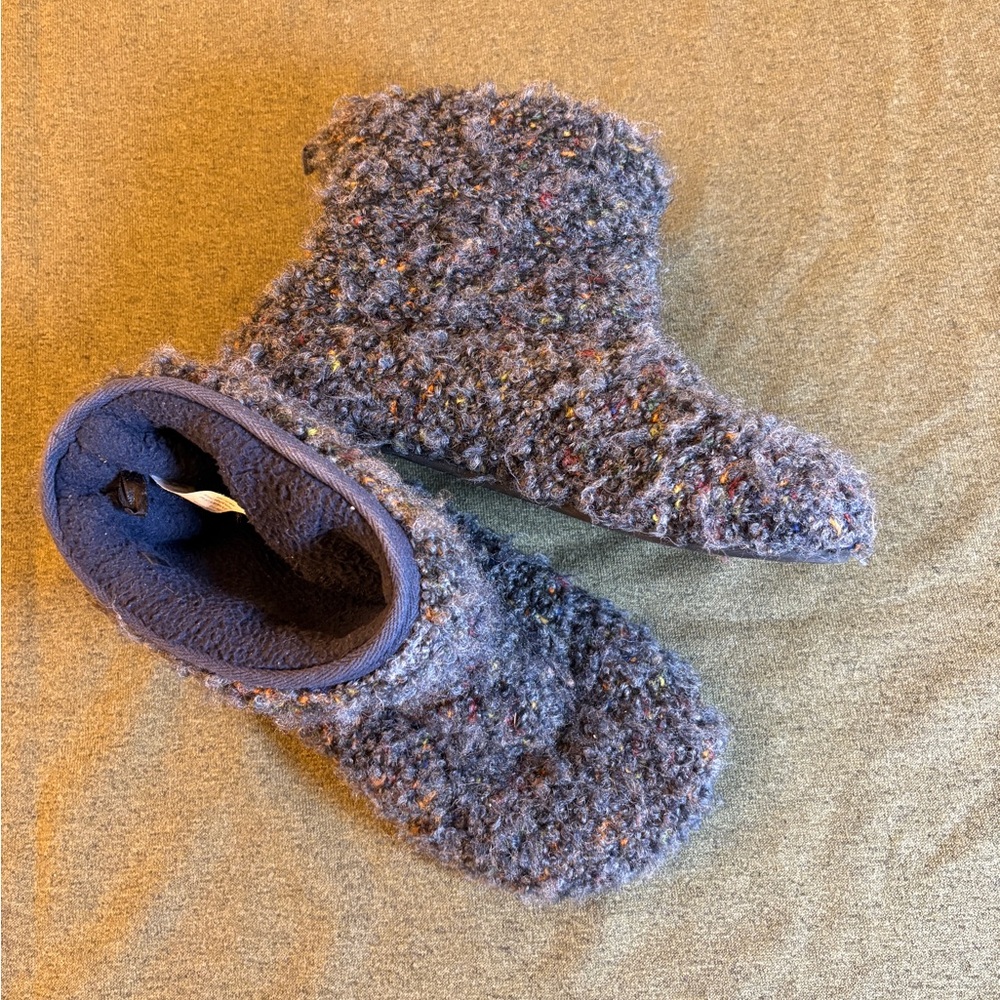 Fat Face Men’s Gray/Black Nubble Slippers Size 45EU 11US Style